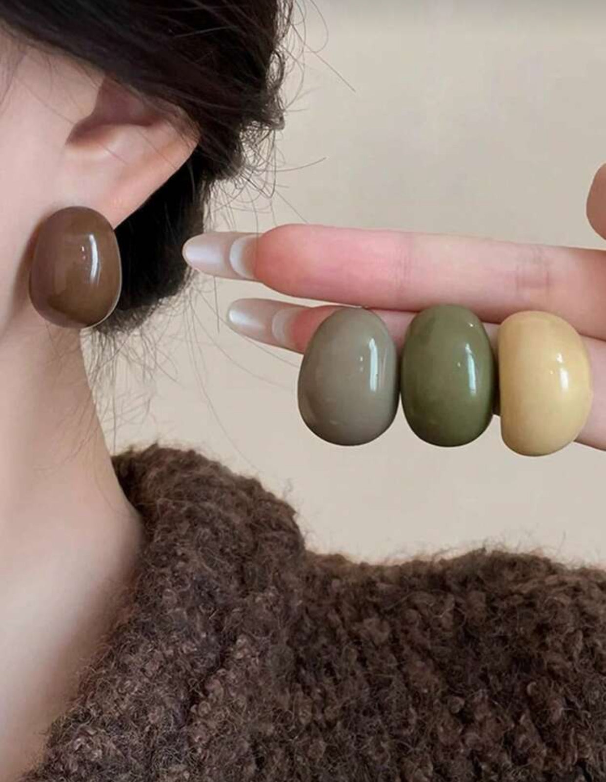 Elegant Minimalist C-Shaped Resin Earrings