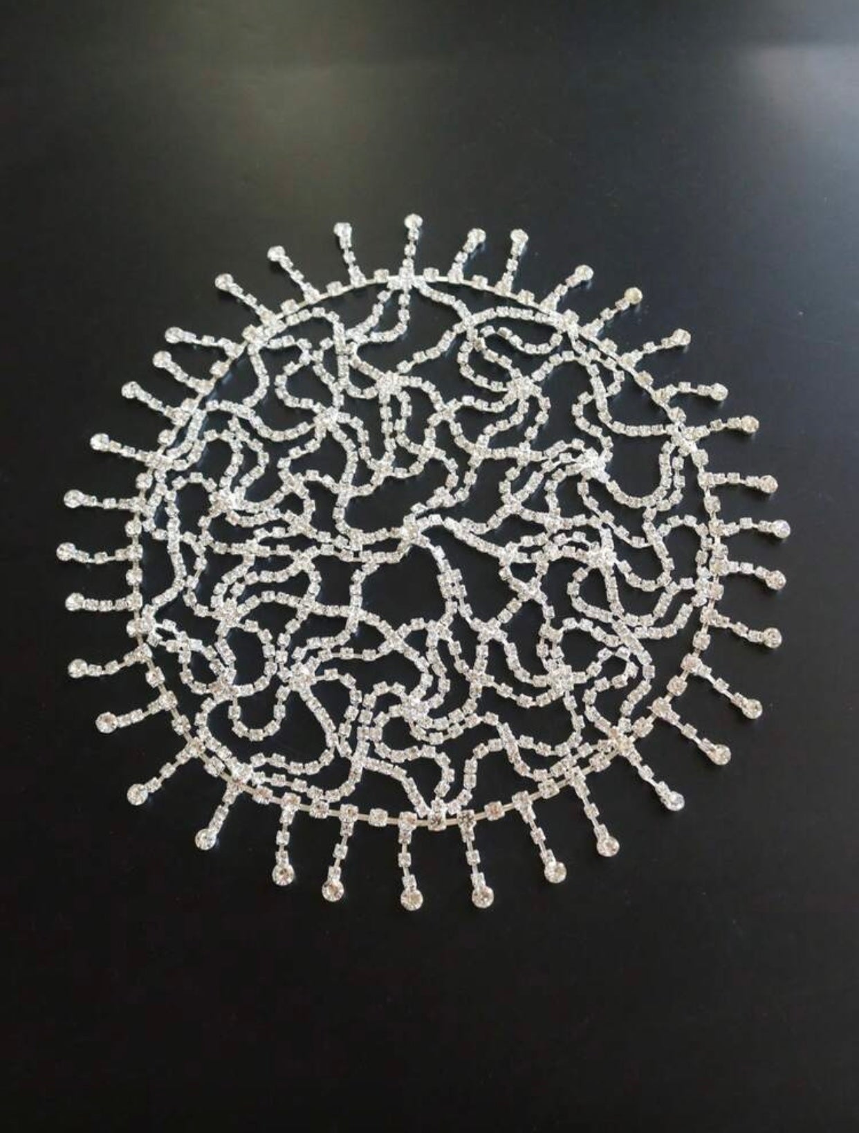 Fashion Rhinestone Mesh Headpiece with Tassels