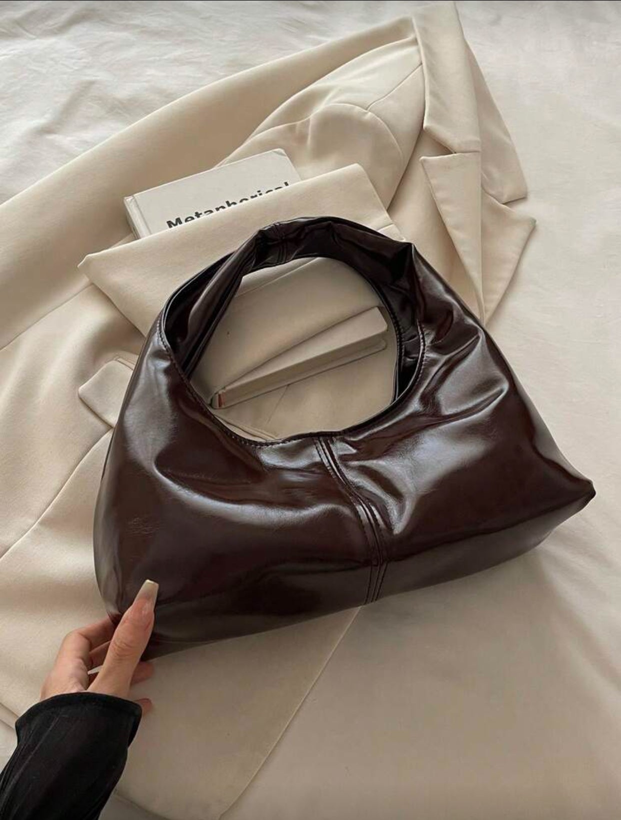 Soft Padded Leather Underarm Bag