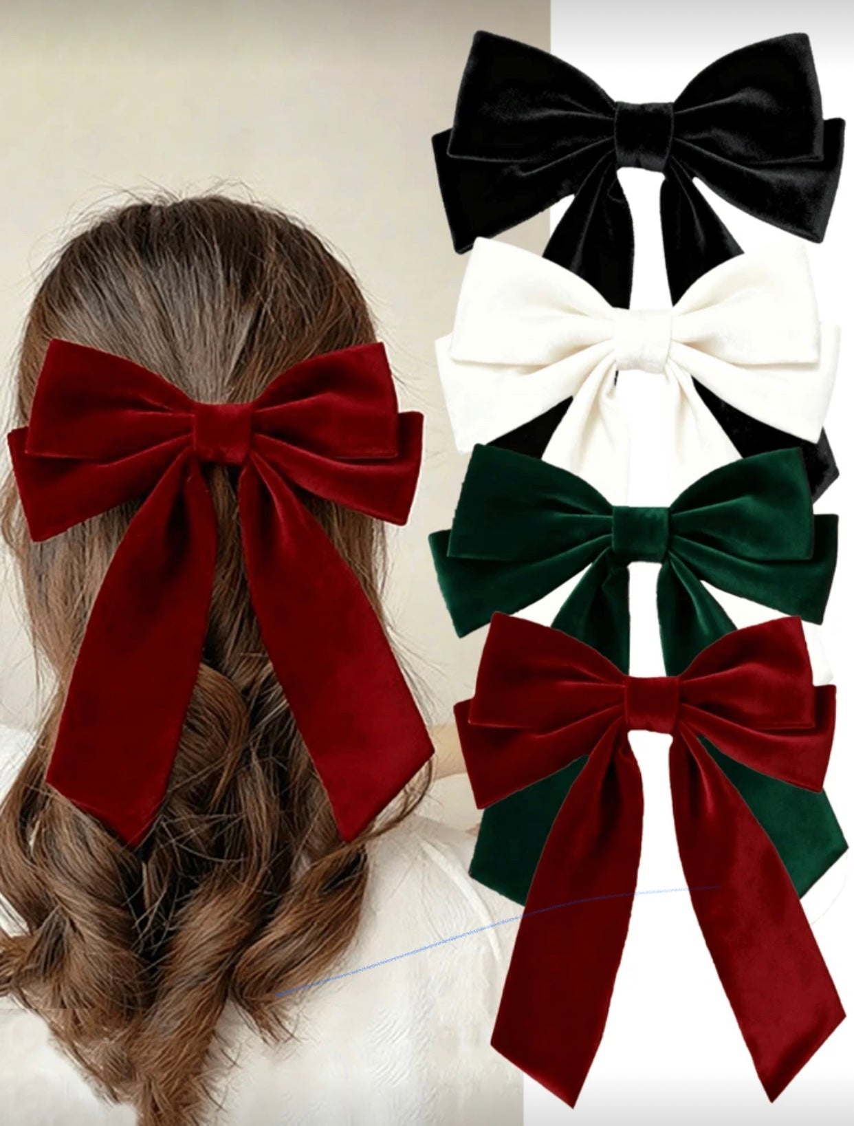 Elegant Velvet Butterfly Hair Accessories Set