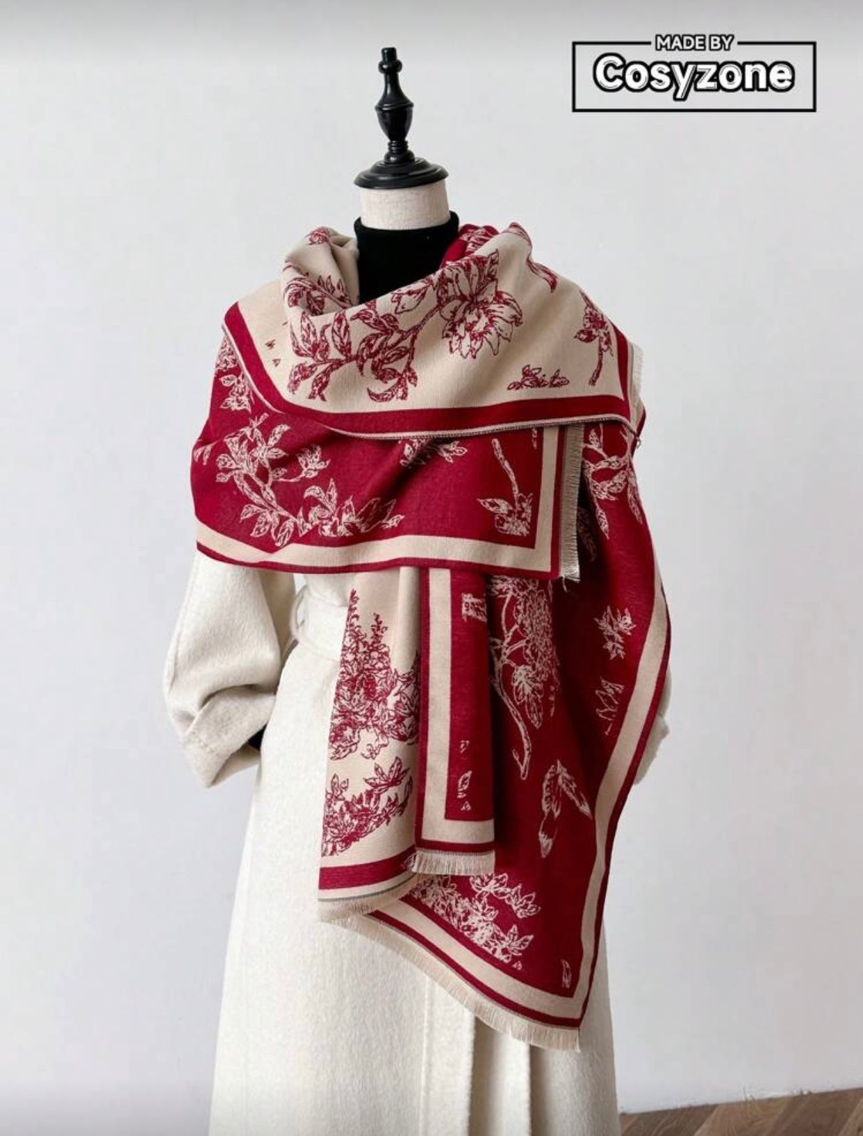 شالێ كشميرێ دەستكرد يێ دوو روويى نەرمە