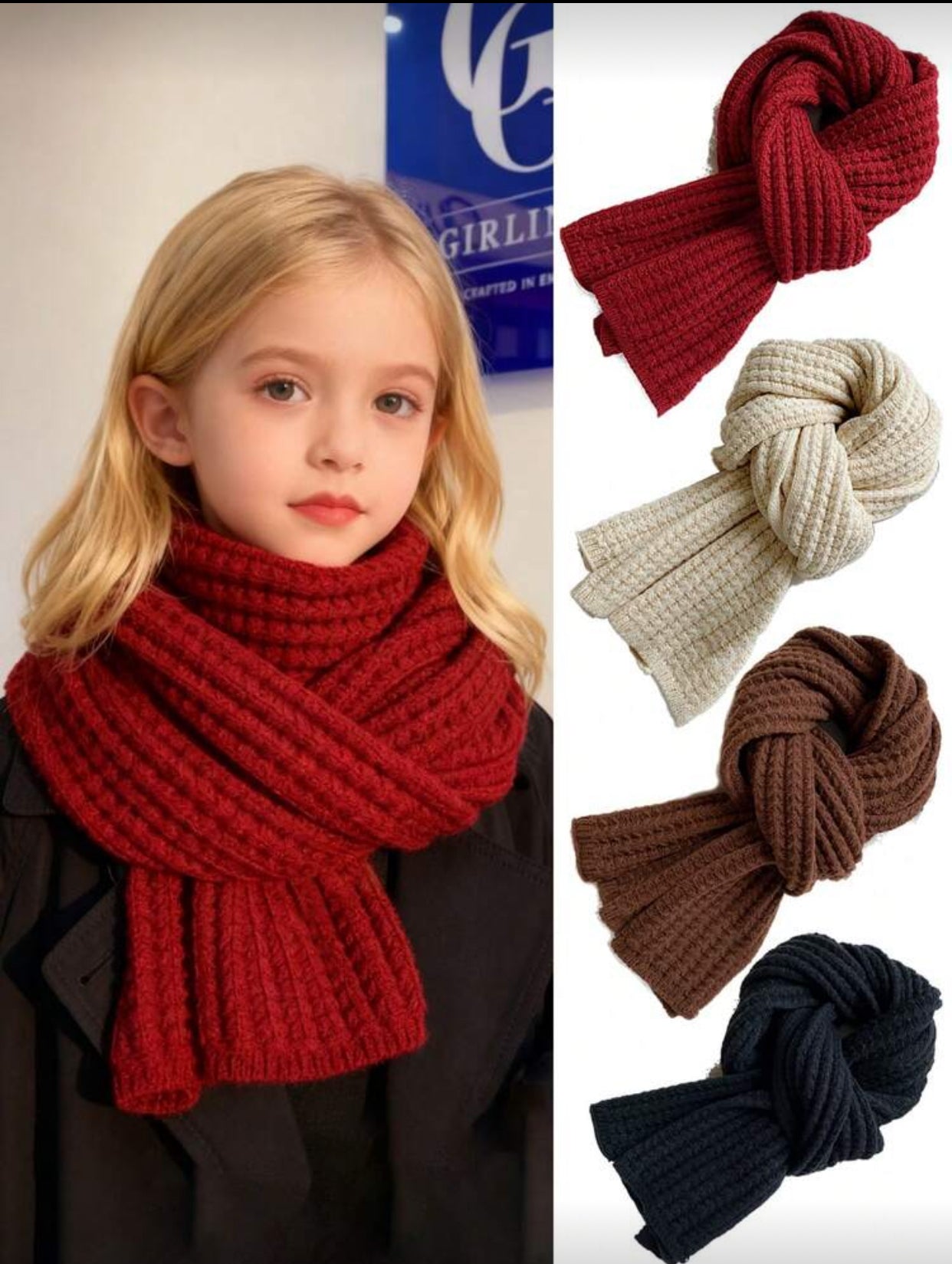 Soft Solid Color Knitted Winter Scarf