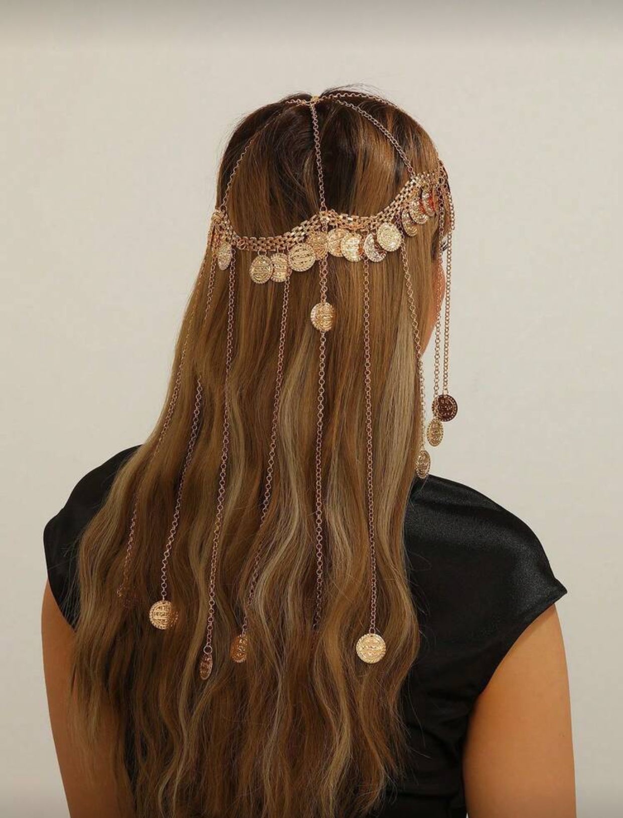 Gold Coin Tassel Head Chain Eid Jewelry