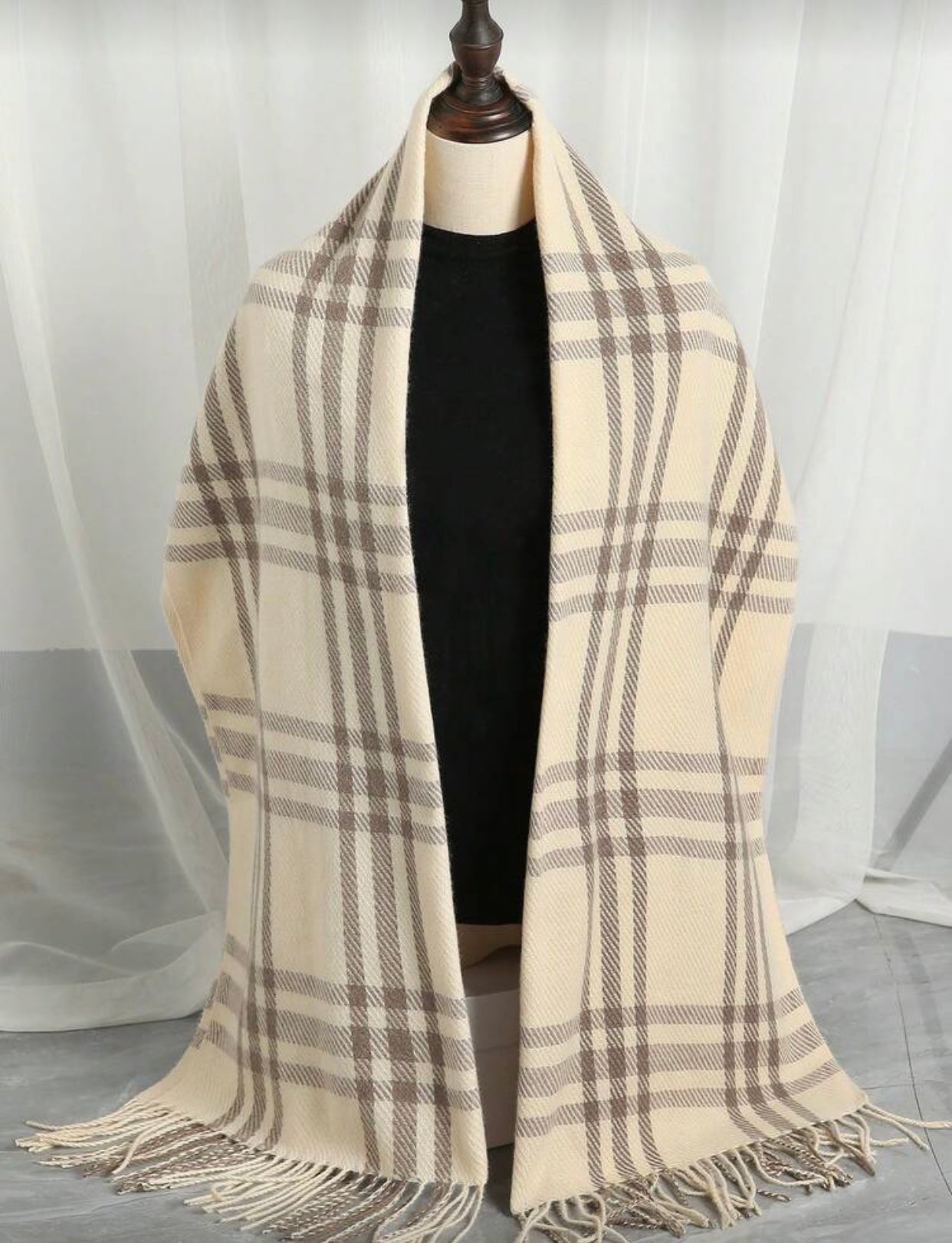 Trendy Korean Plaid Scarf for Women
