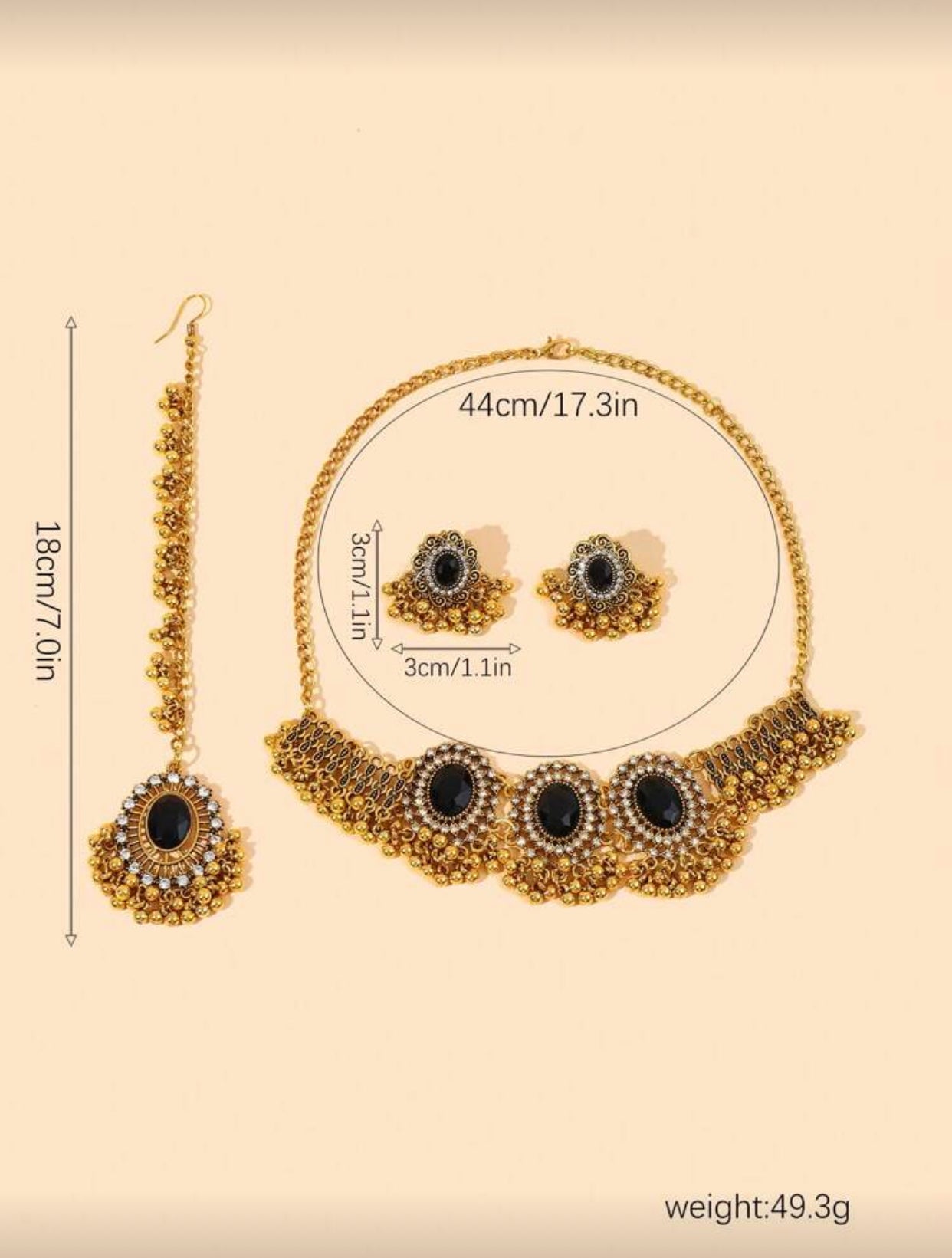 طقم مجوهرات نسائي ٤ قطع برونز عتيق