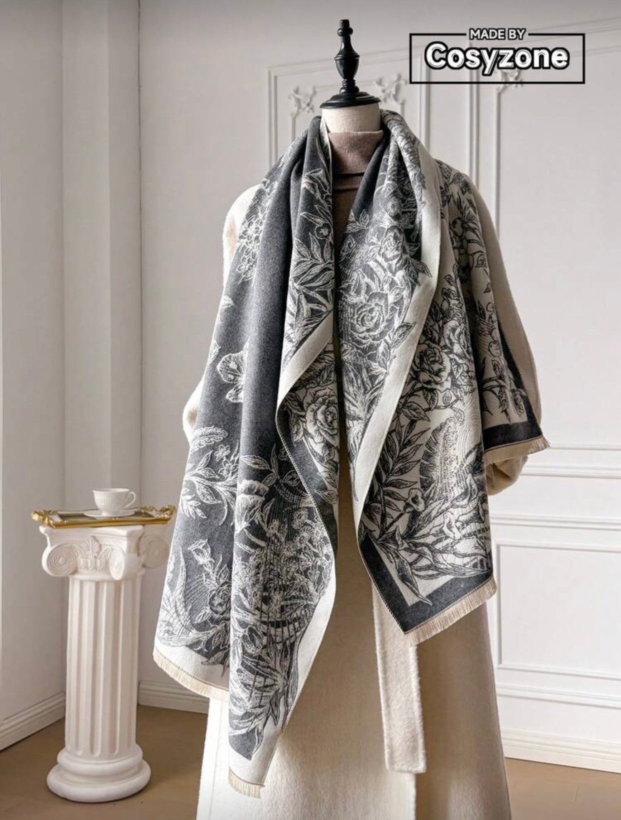 Soft Double Sided Faux Cashmere Shawl