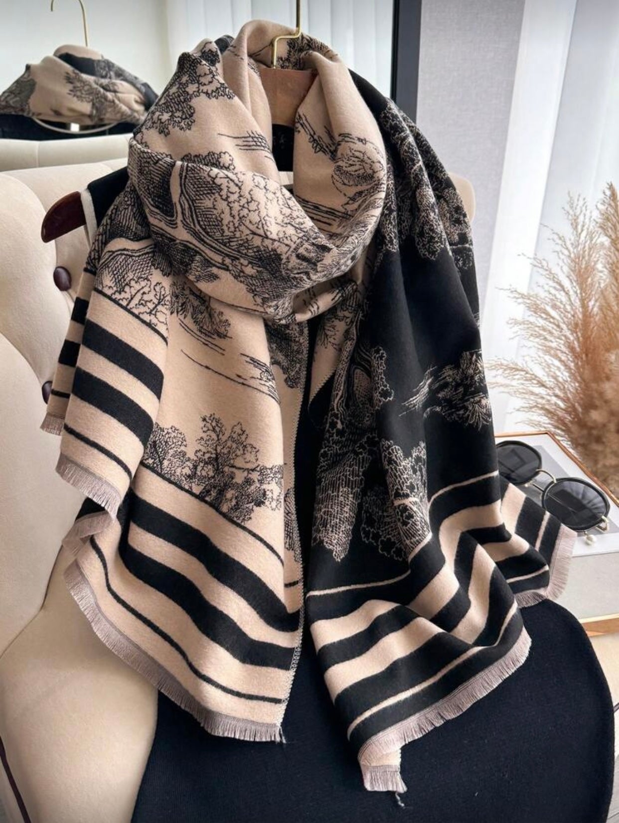 Soft Double Sided Faux Cashmere Shawl