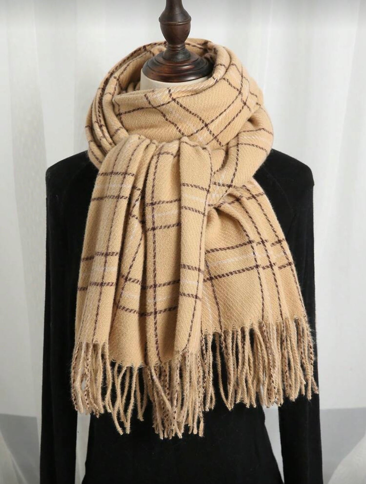 Trendy Korean Plaid Scarf for Women