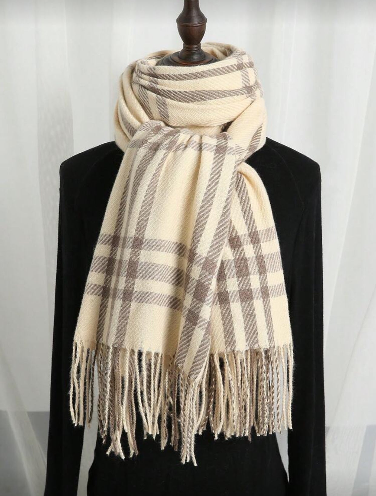 Trendy Korean Plaid Scarf for Women