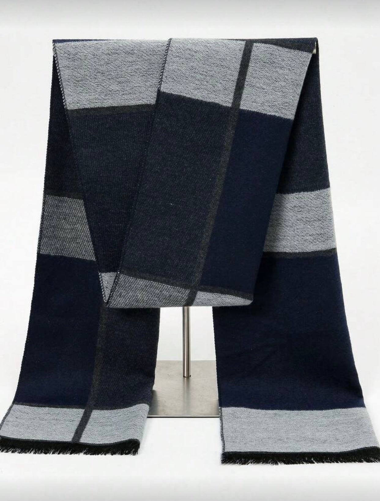 Men's Square Scarf with Contrast Print