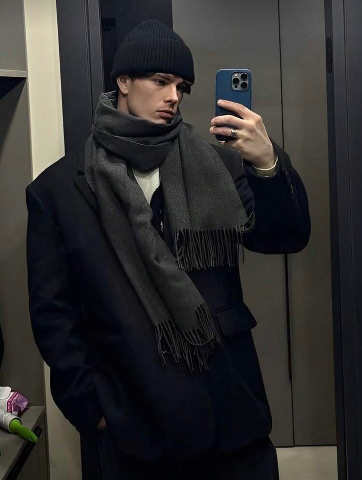 Elegant Solid Color Warm Wool Scarf