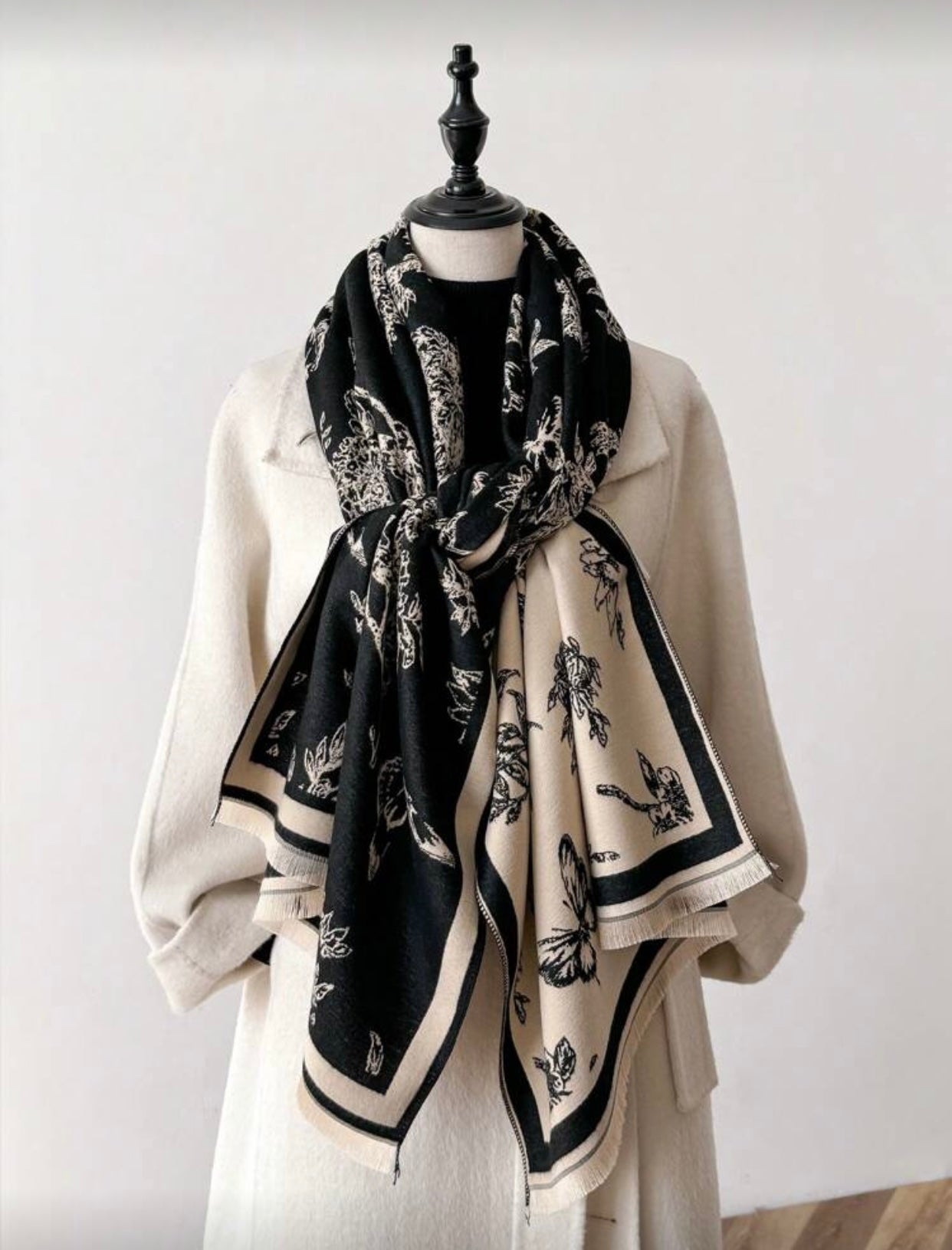 Soft Double Sided Faux Cashmere Shawl