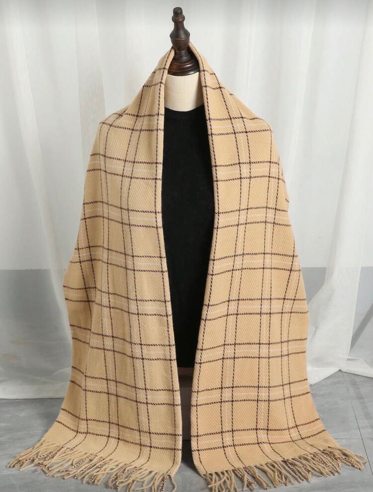Trendy Korean Plaid Scarf for Women