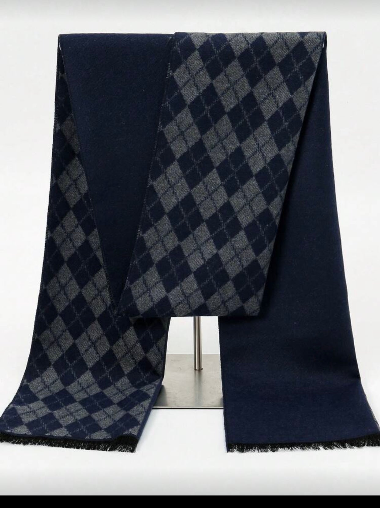 Men's Square Scarf with Contrast Print