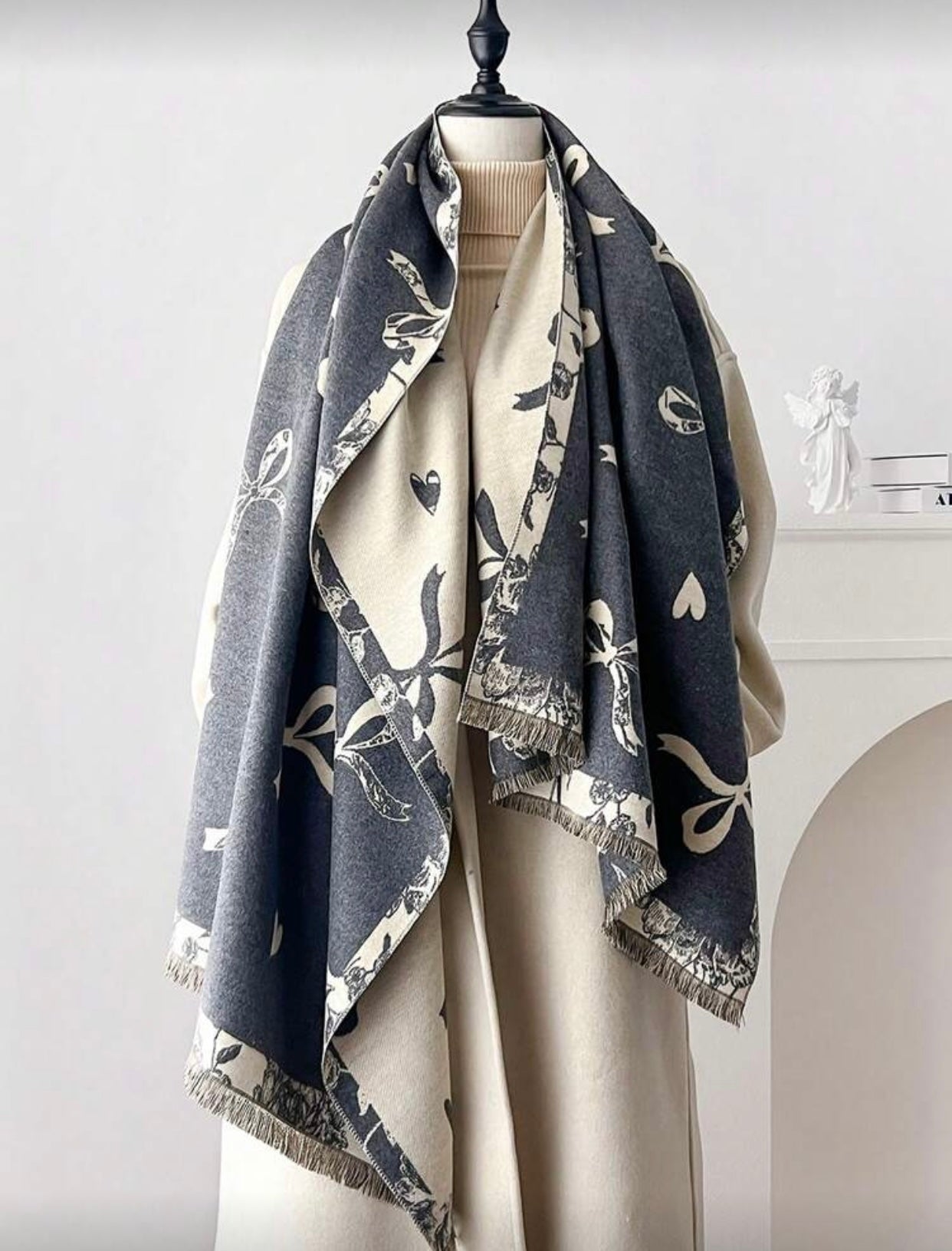 Elegant Soft Scarf with Bow Detail