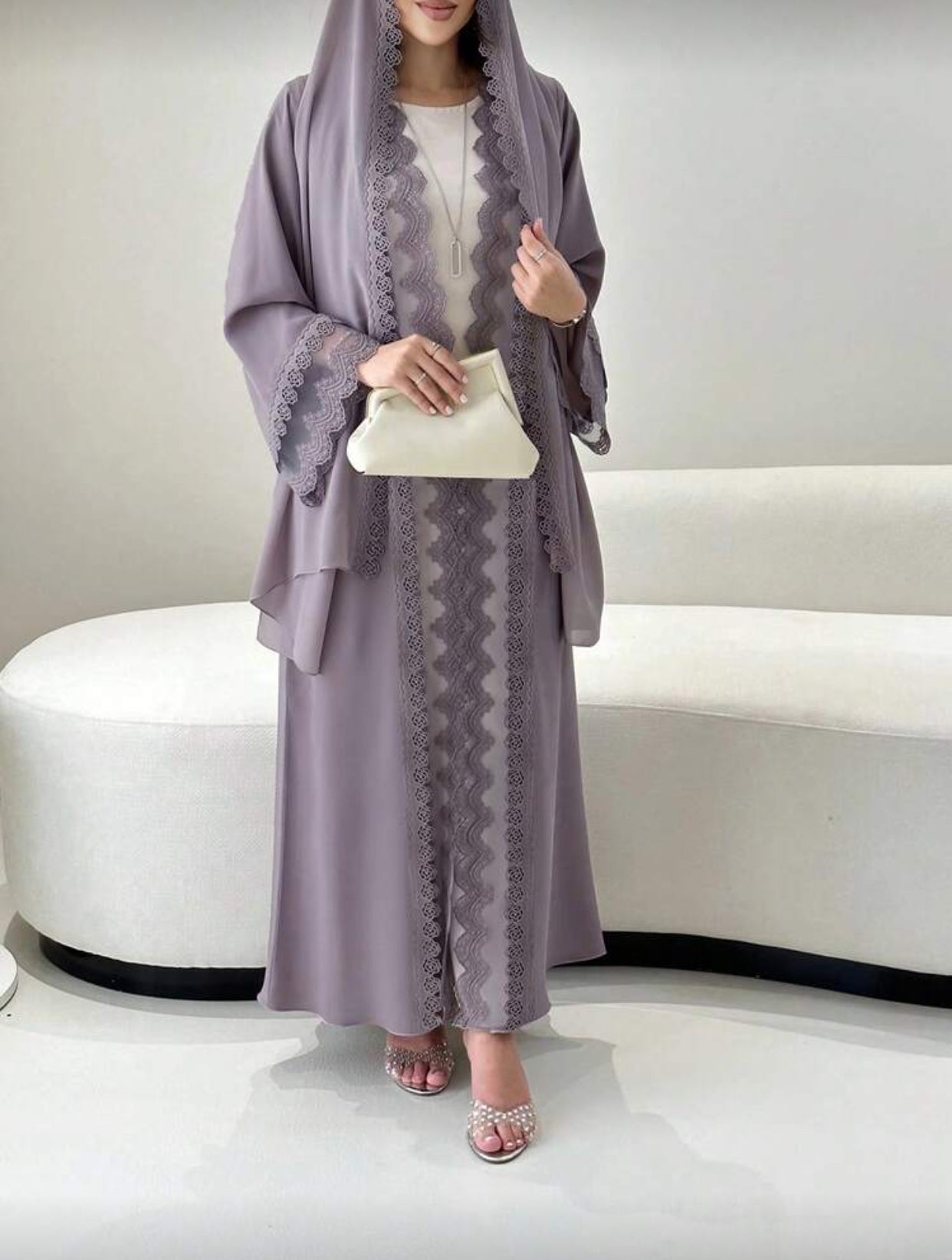 عەبایا مۆر یا دانتیل دگەل شالێ جوان