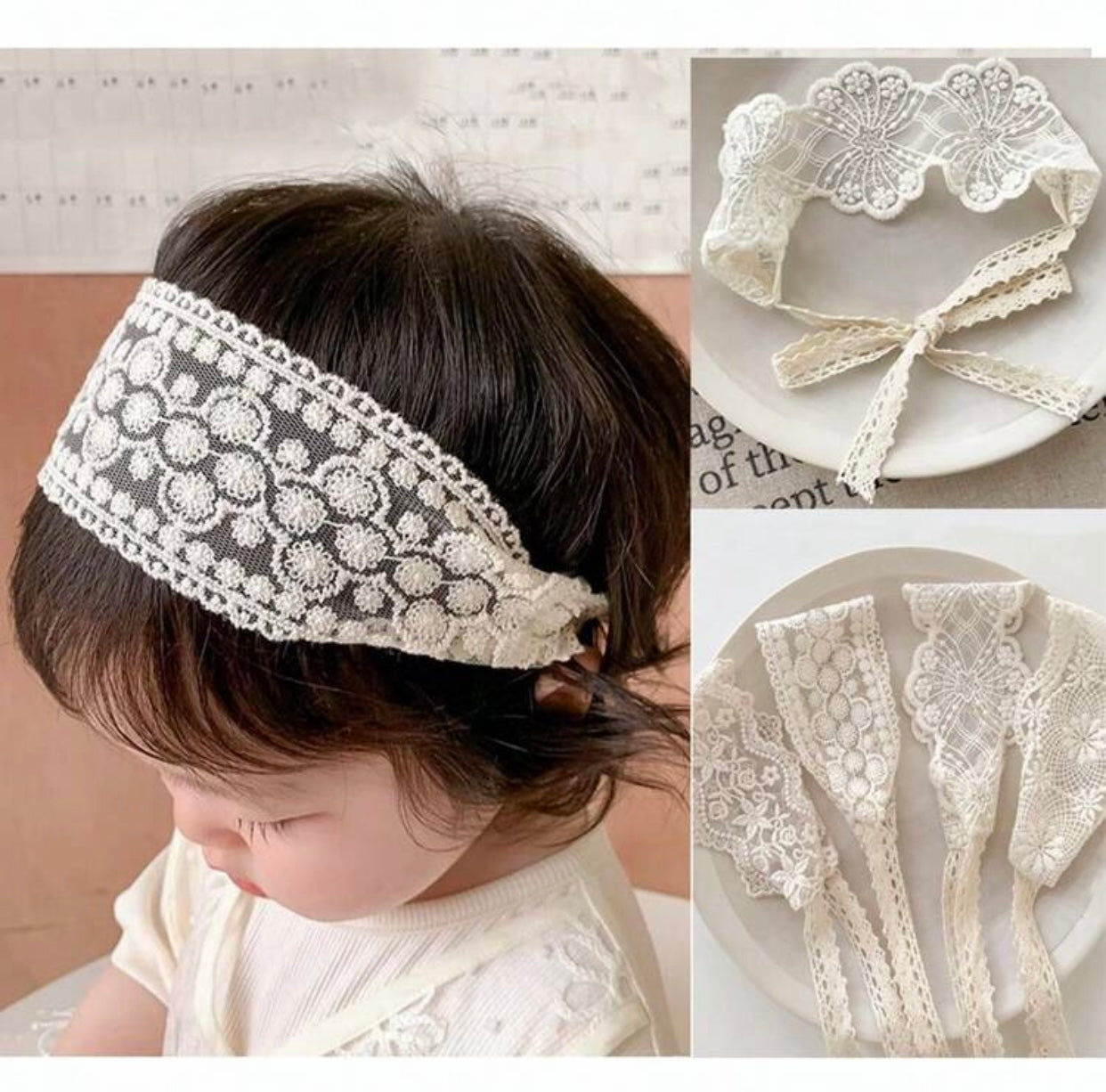 Elegant Lace Bow Headband for Girls(0_3)