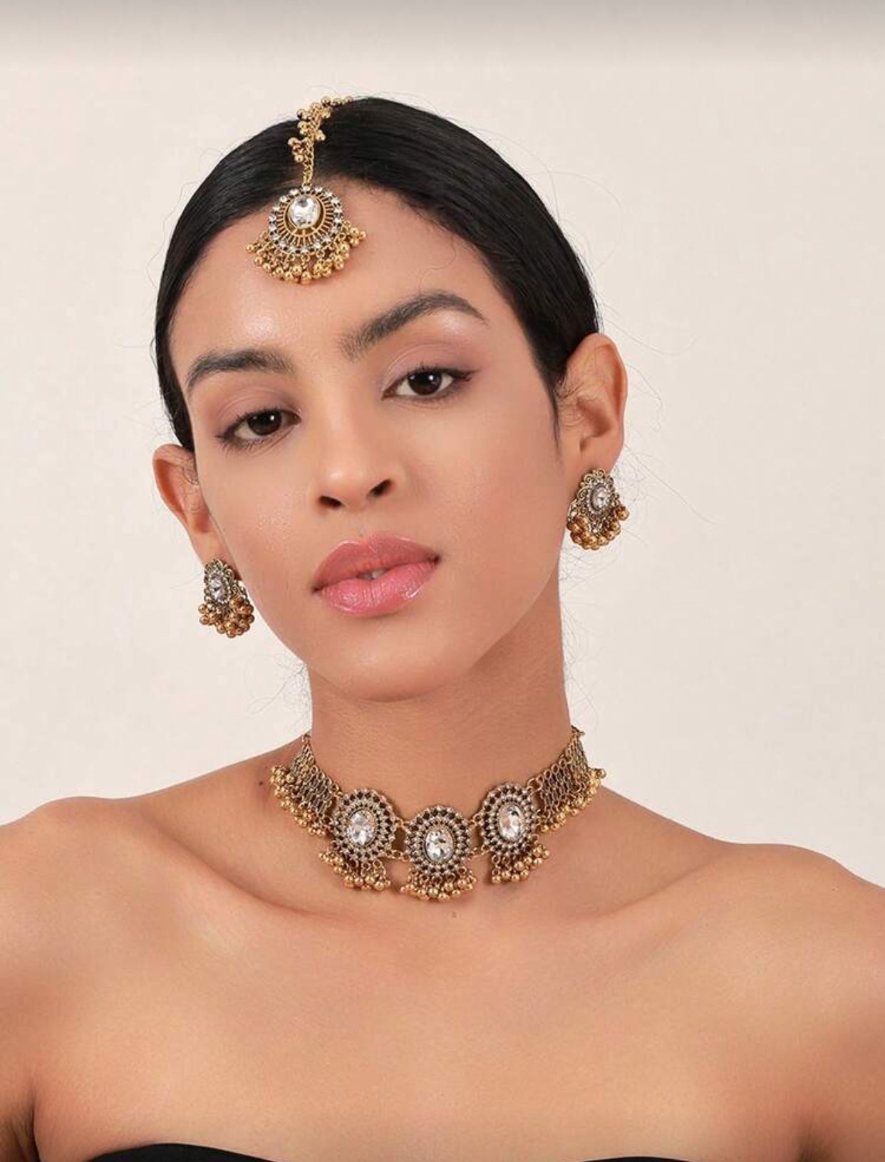 طقم مجوهرات نسائي ٤ قطع برونز عتيق