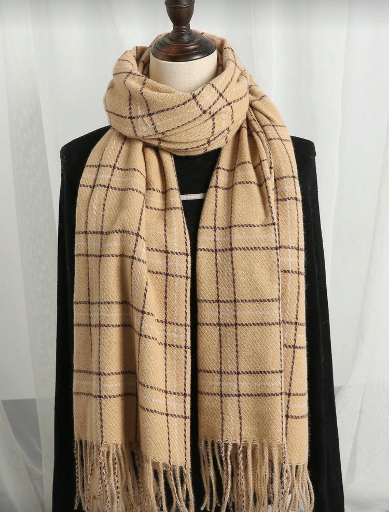 Trendy Korean Plaid Scarf for Women
