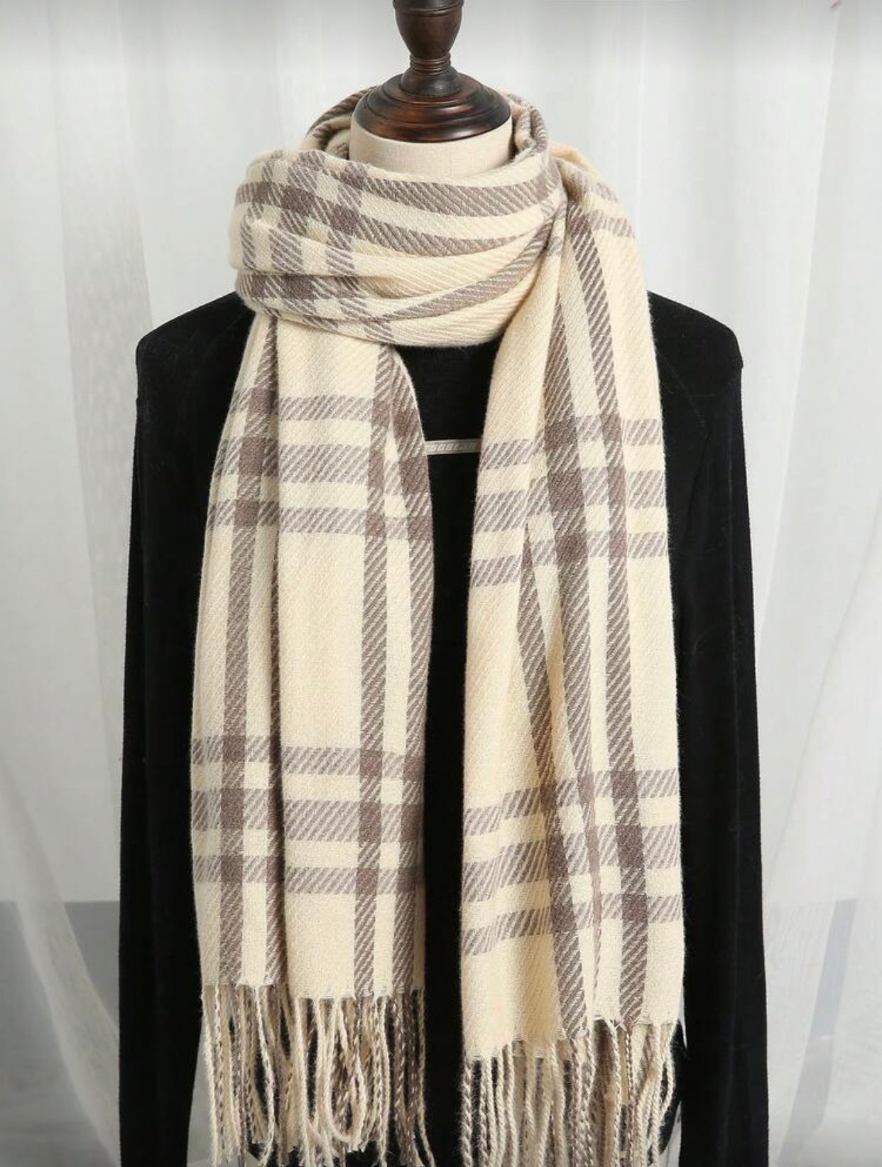 Trendy Korean Plaid Scarf for Women