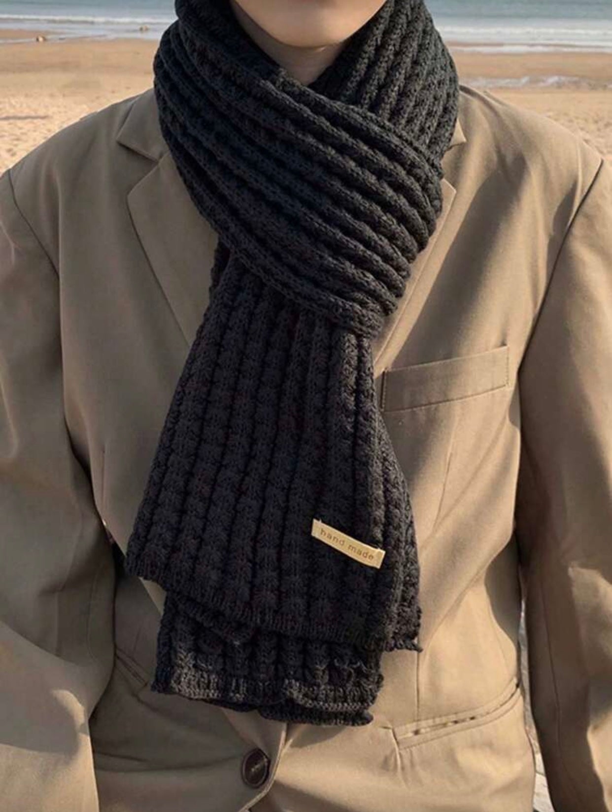 Men's Thick Knitted Warm Winter Scarf