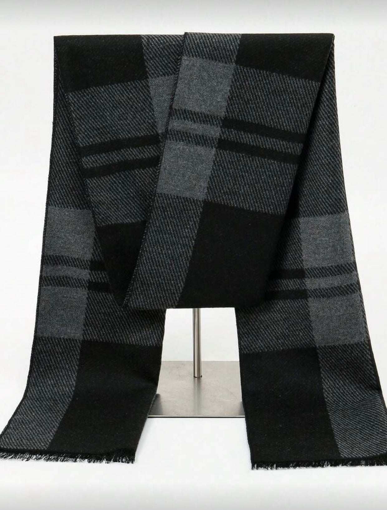 Men's Square Scarf with Contrast Print