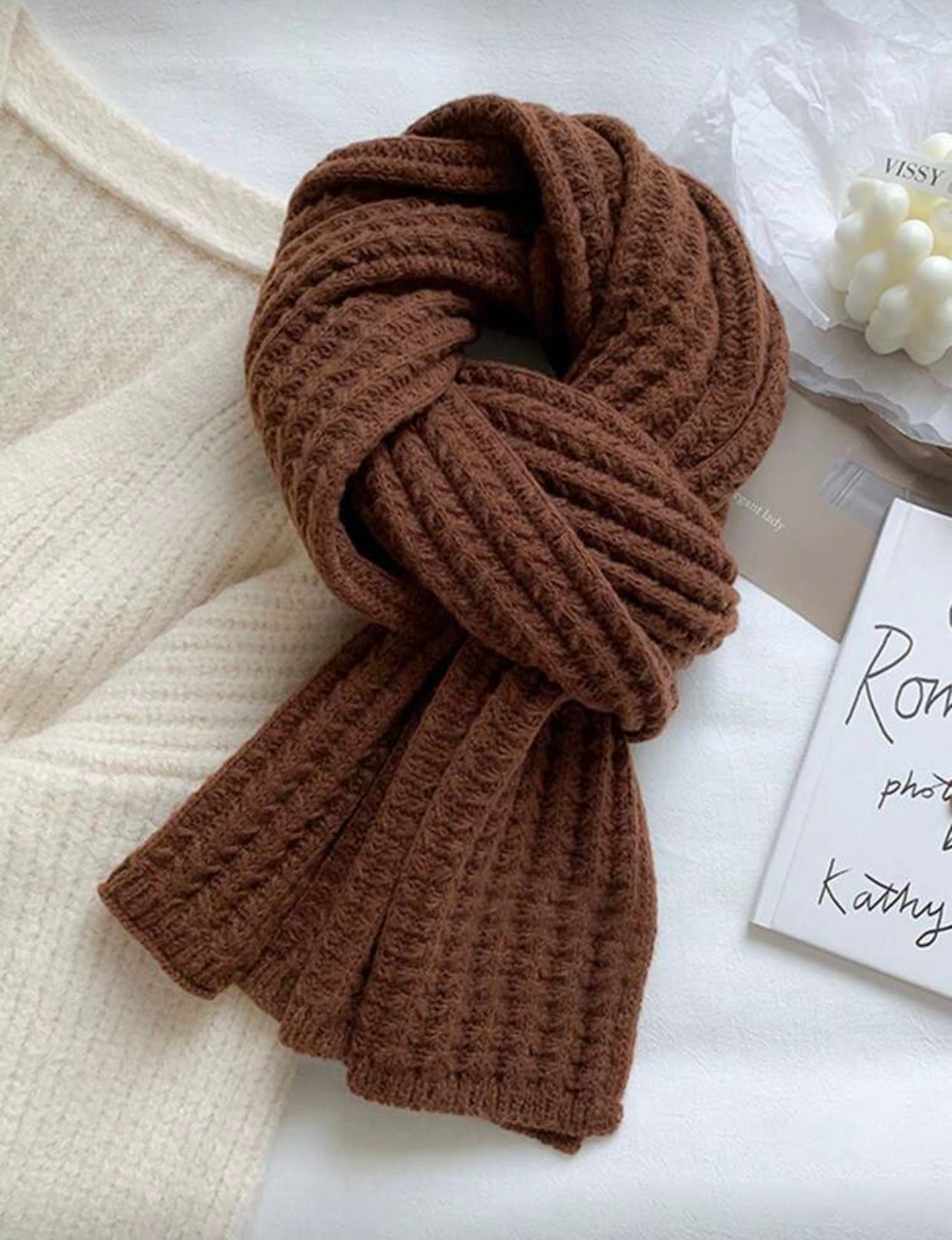 Soft Solid Color Knitted Winter Scarf