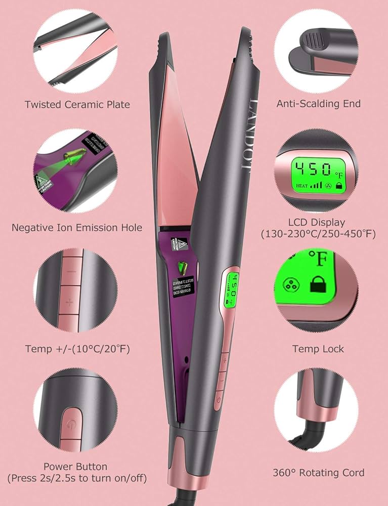 مكواة شعر LANDOT 2 في 1