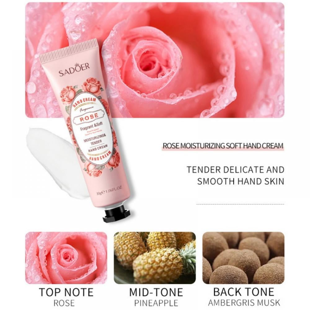 طقم كريم لليدين بالزهور والفواكه الملونة